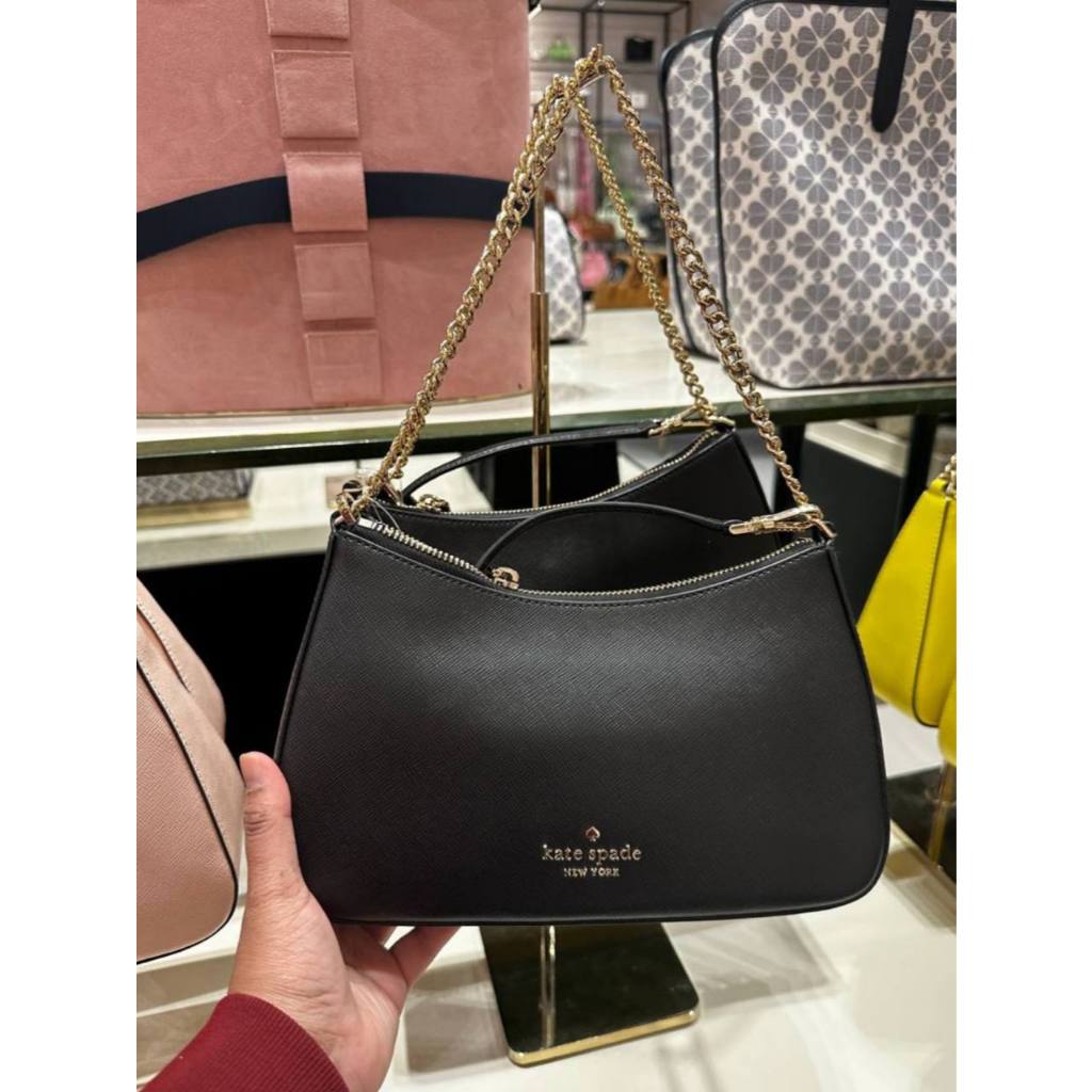 ORIG & IMPORTED KS Madison Saffiano Leather Convertible Crossbody Bag Black