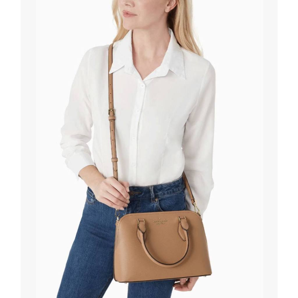 ORIG & IMPORTED KS Darcy Small Satchel Bag in Light Brown FAWN
