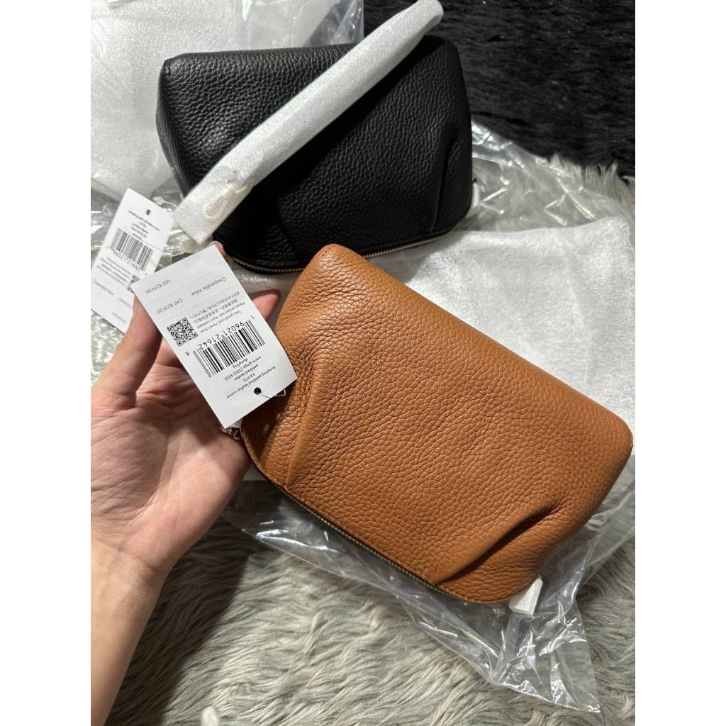ORIG & IMPORTED KS Dumpling Convertible Small Crossbody Wristlet Bag Black Brown