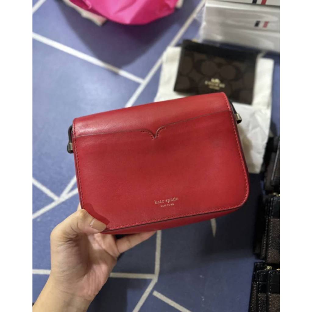 Preloved KS Nicola Twistlock Small Hot Chili Shoulder Bag Red