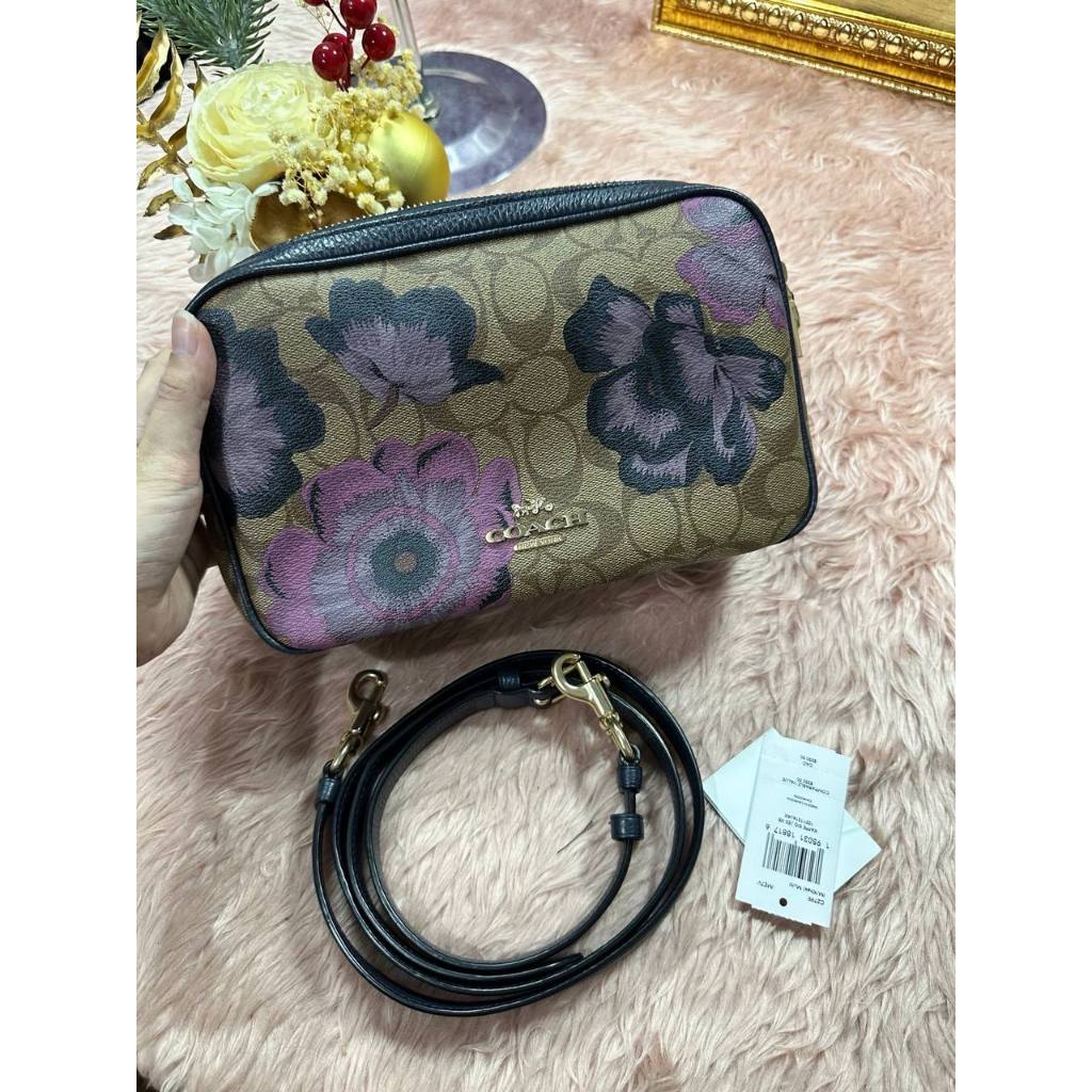 ORIG Preloved CCH Jes Crossbody Brown Bag In Signature Canvas Floral Print