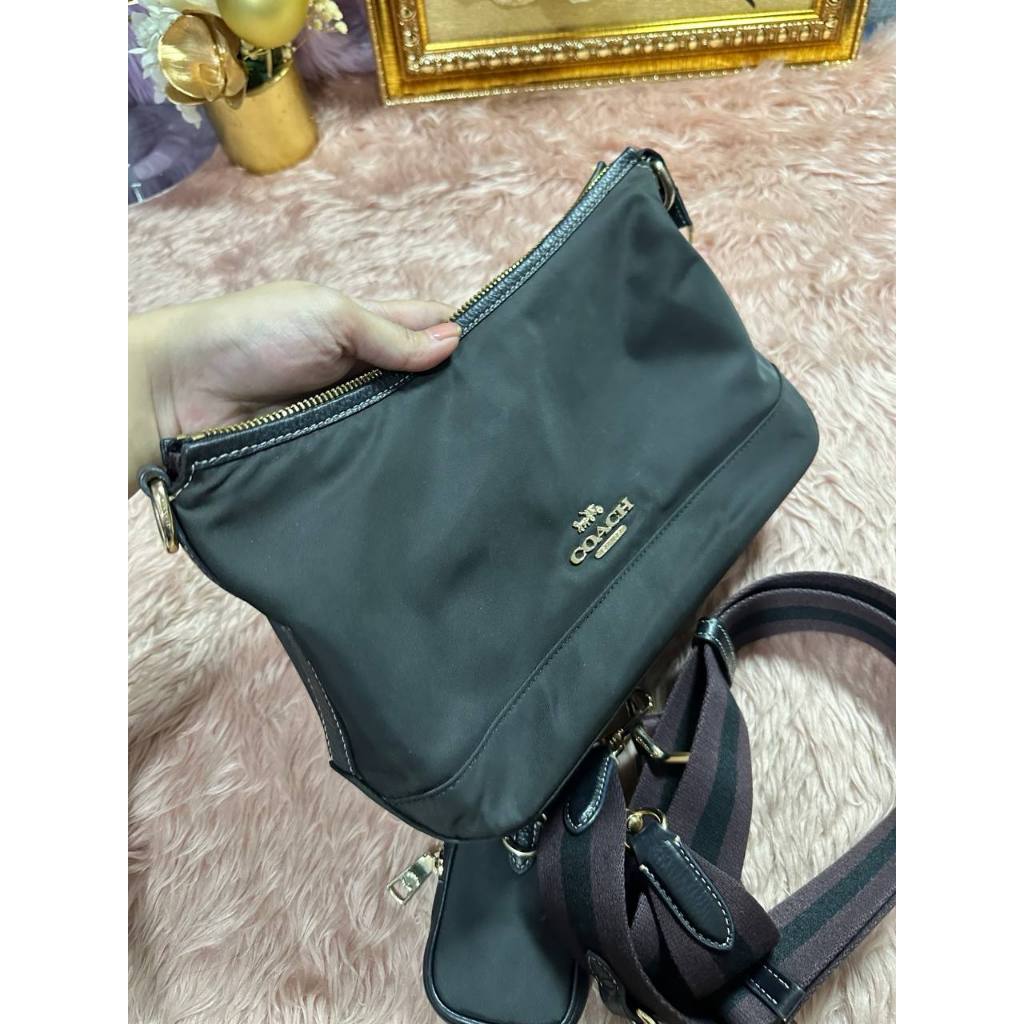 ORIG Preloved CCH Ellis Shoulder Nylon Black Bag with Pouch