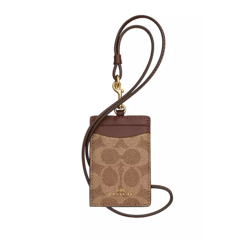 ORIG CCH ID LANYARD CARD HOLDER IN SIGNATURE CANVAS BROWN WALLET