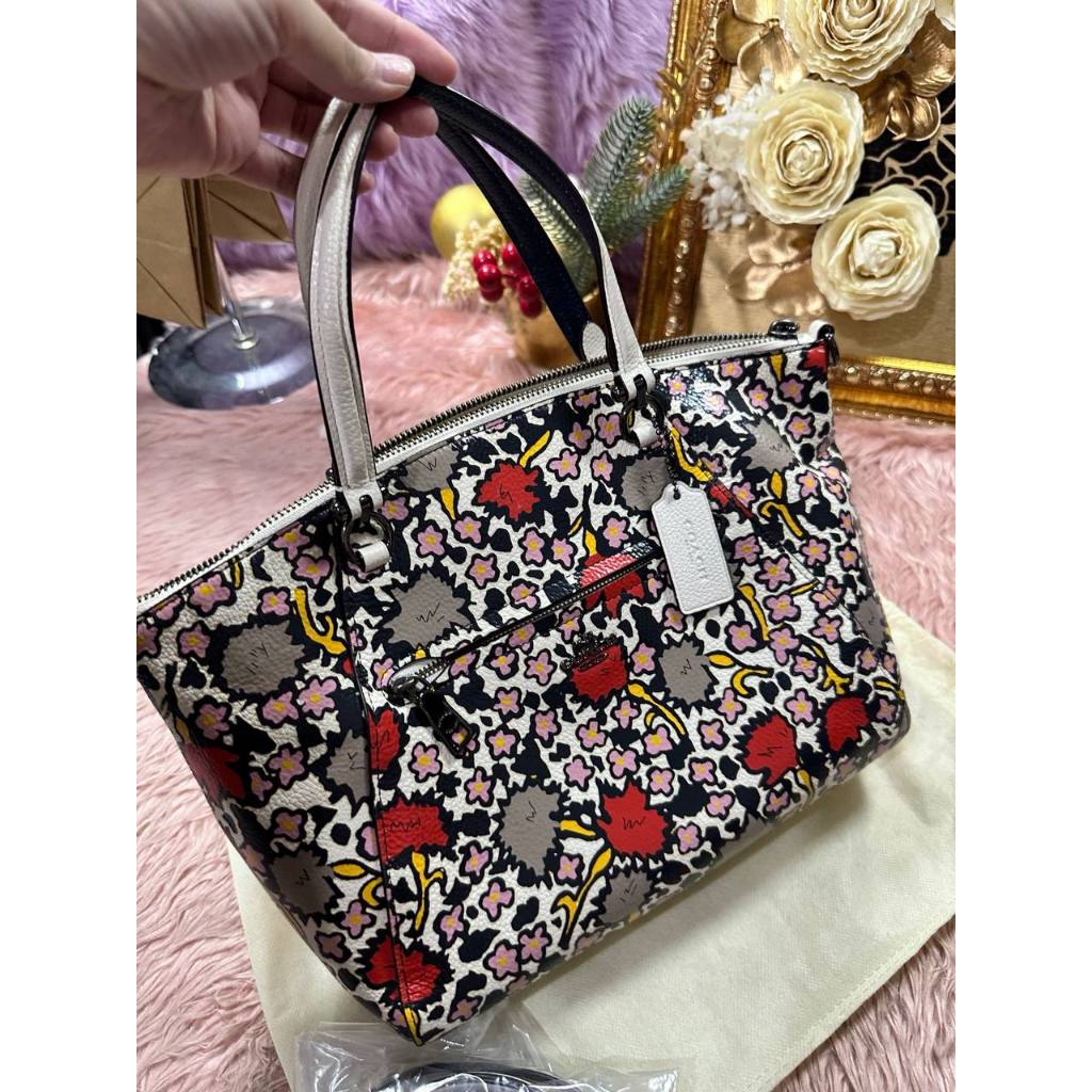 ORIG Preloved CCH Prairie Satchel Floral Print White Bag