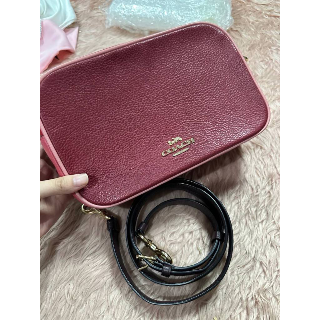 ORIG Preloved CCH Rare Jes Crossbody Double Zip Bag In Colorblock Red
