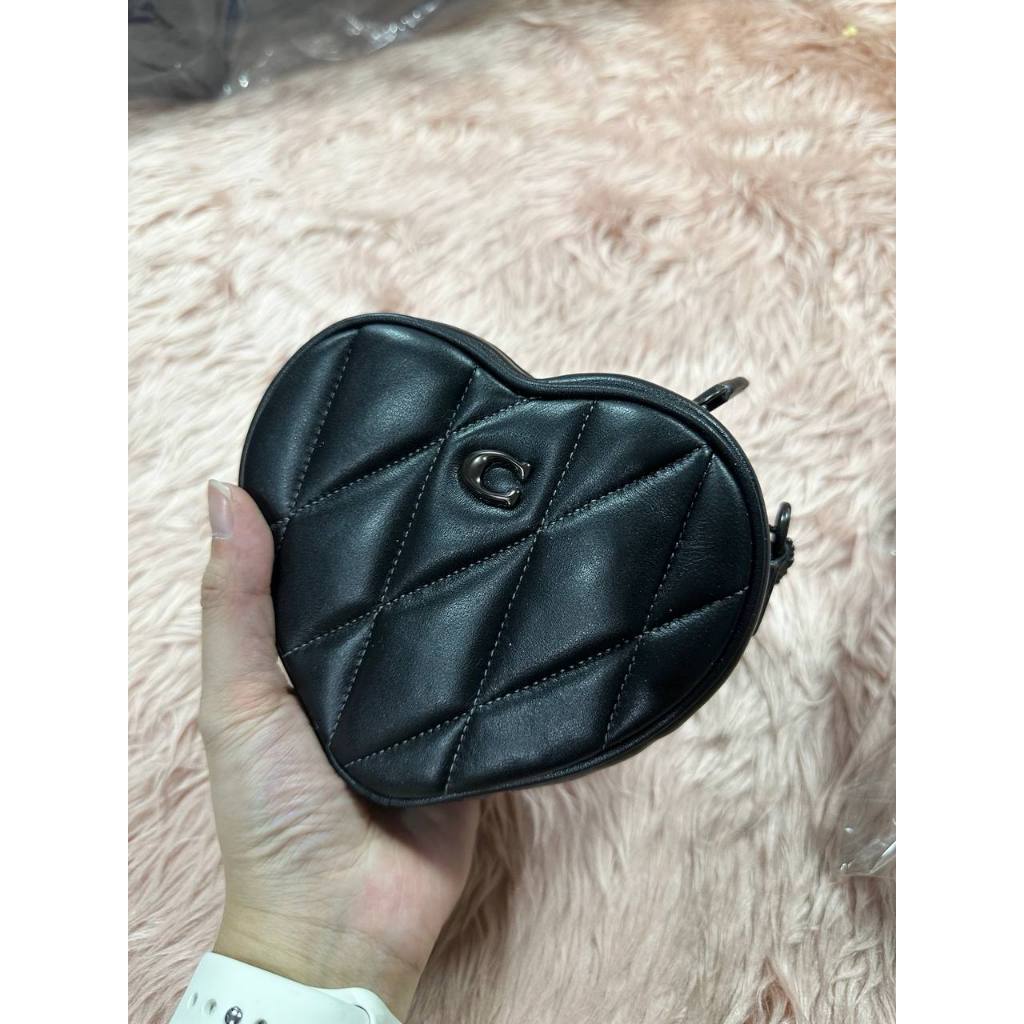 ORIG & IMPORTED CCH Heart Crossbody Black Mini Bag 14 With Pillow Quilting