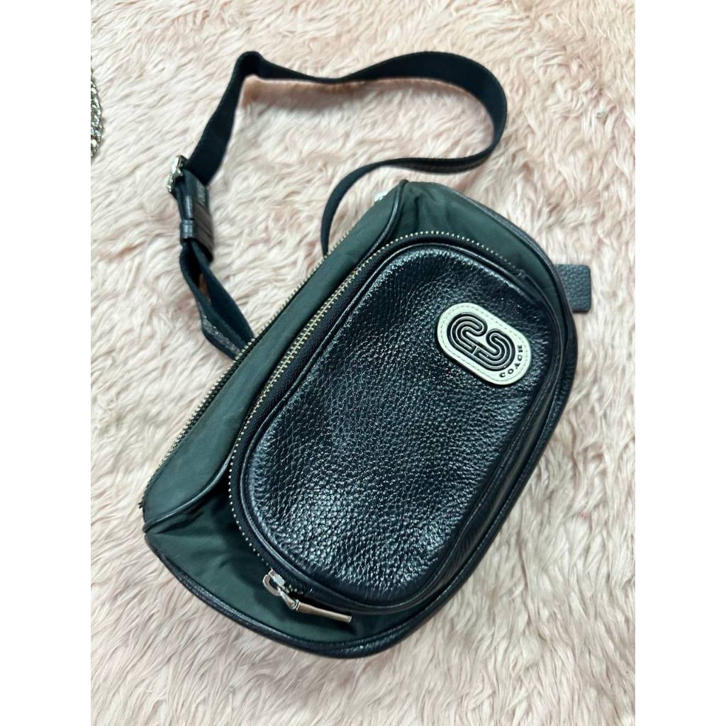 ORIG Preloved CCH Court Belt Black Green Bag Nylon