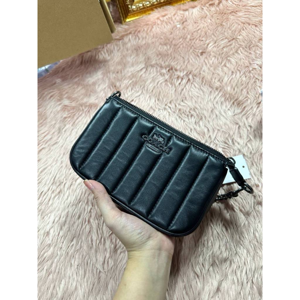 ORIG Preloved CCH Nolita 19 With Chain With Linear Quilting Black Bag
