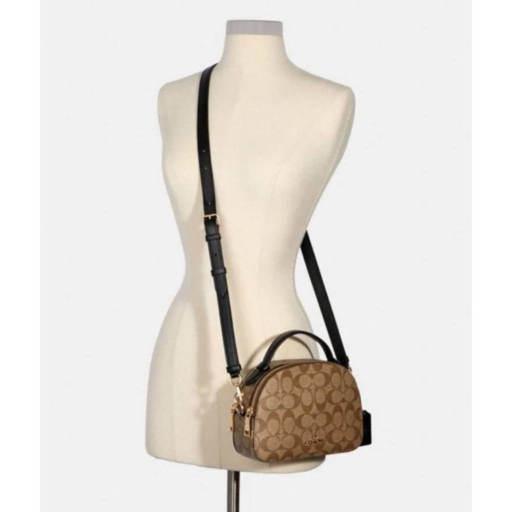 ORIG Preloved RARE CCH Serena Satchel In Signature Canvas Khaki Brown Small Bag
