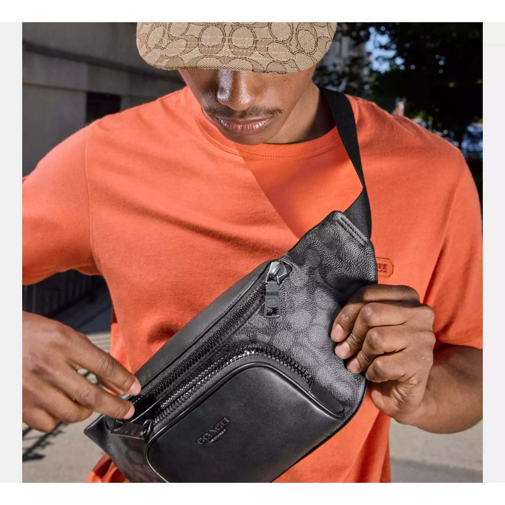 ORIG & IMPORTED CCH Racer Belt Men Bag In Signature Canvas Black
