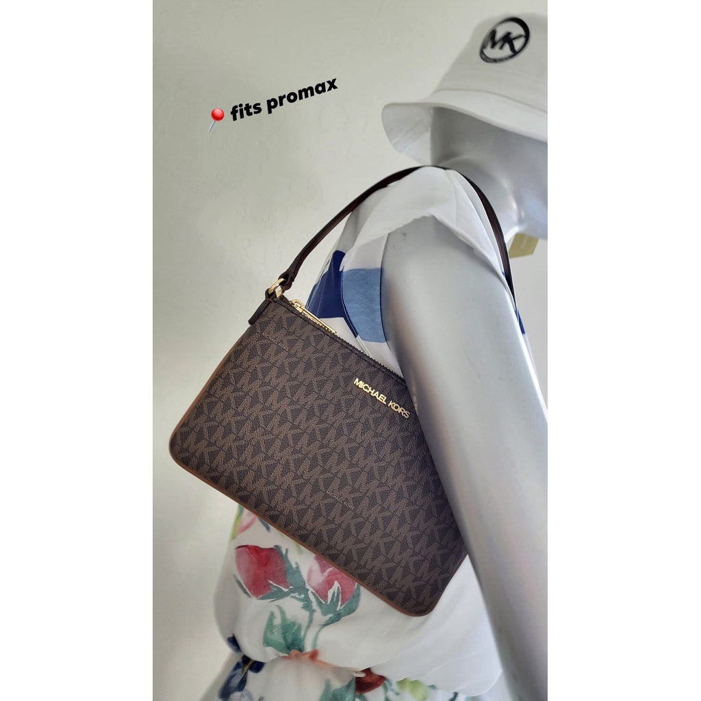 ORIG & IMPORTED MK Jet Set Small Signature Logo Large Wristlet Wallet Bag brown white Pink