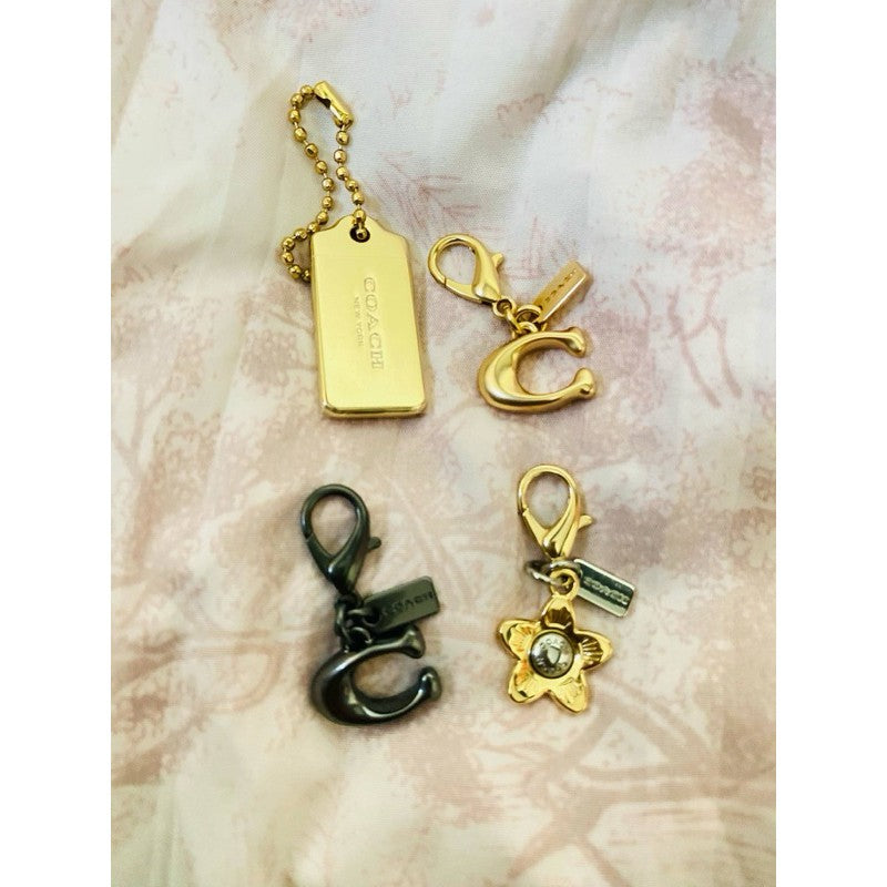 Orig Small Wallet Leather Gold Keychain / Bag Charms / Hangtag