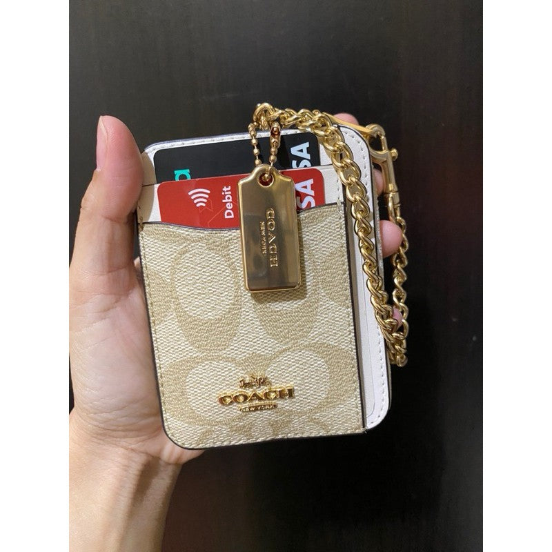 Orig Small Wallet Leather Gold Keychain / Bag Charms / Hangtag
