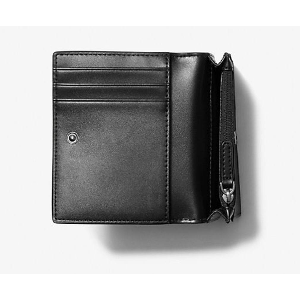 ORIG & IMPORTED MK Cooper Signature Logo Print Flap Small Black Wallet