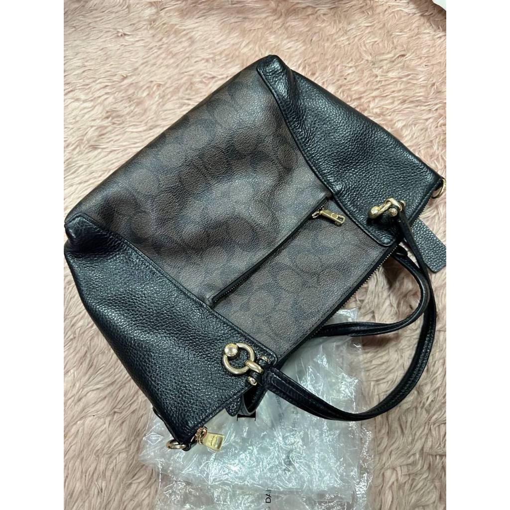 ORIG Preloved CCH Kacey Satchel Medium bag Signature Brown Black
