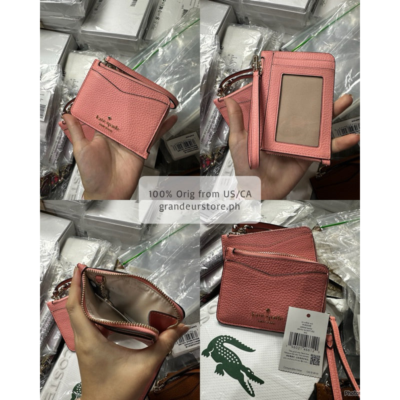 ORIG & IMPORTED KS leila small card holder wristlet wallet brown pink
