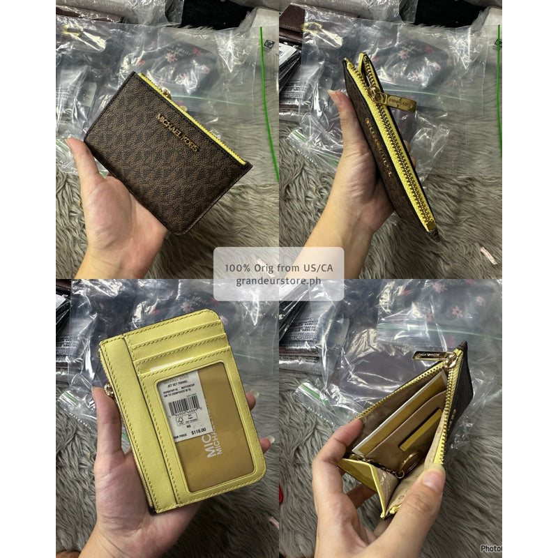 ORIG & IMPORTED MK Jet Set Travel Small Slim Coin Pouch ID Card Wallet