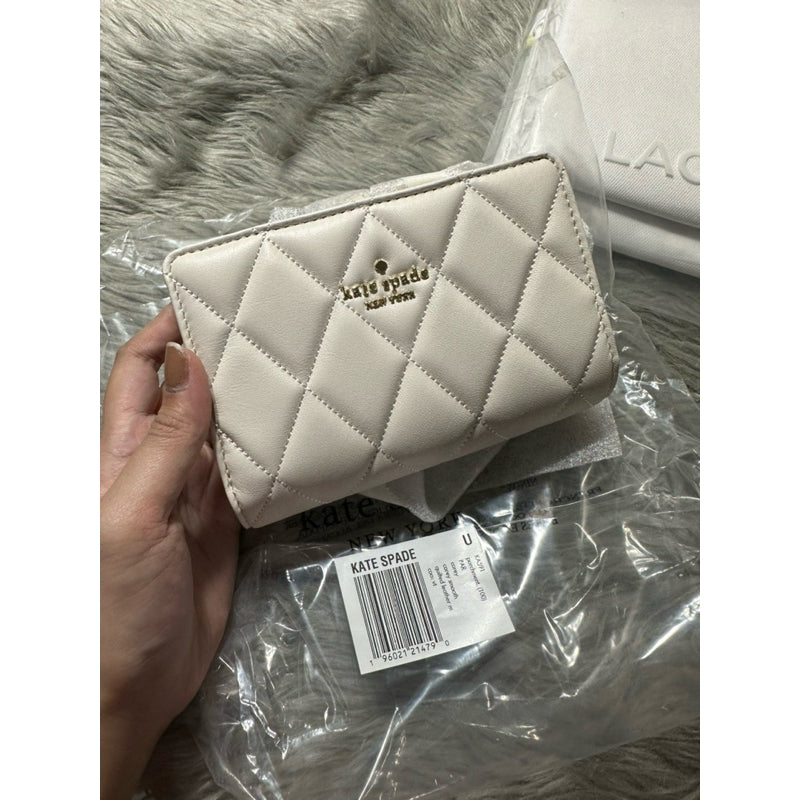 ORIG & IMPORTED KS Carey Quilted Medium Compartment Bifold Wallet Pink/White