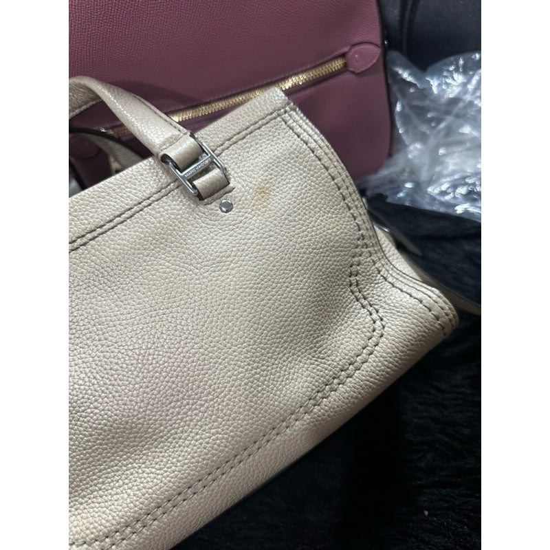 ORIG PRELOVED  MJ Mini Cruiser Pebbled Leather Crossbody Small Satchel Bag Ivory Beige