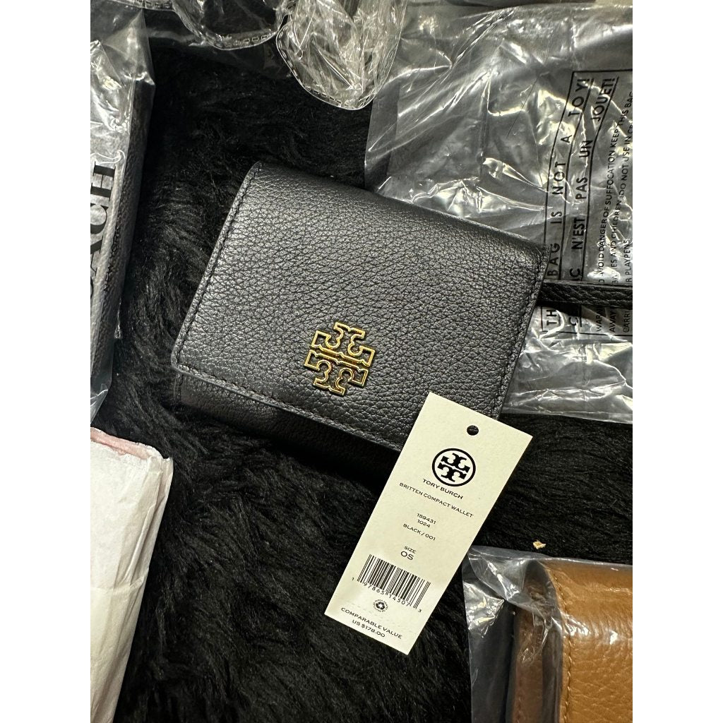 ORIG & IMPORTED TB Britten Compact Trifold Wallet Brown Black