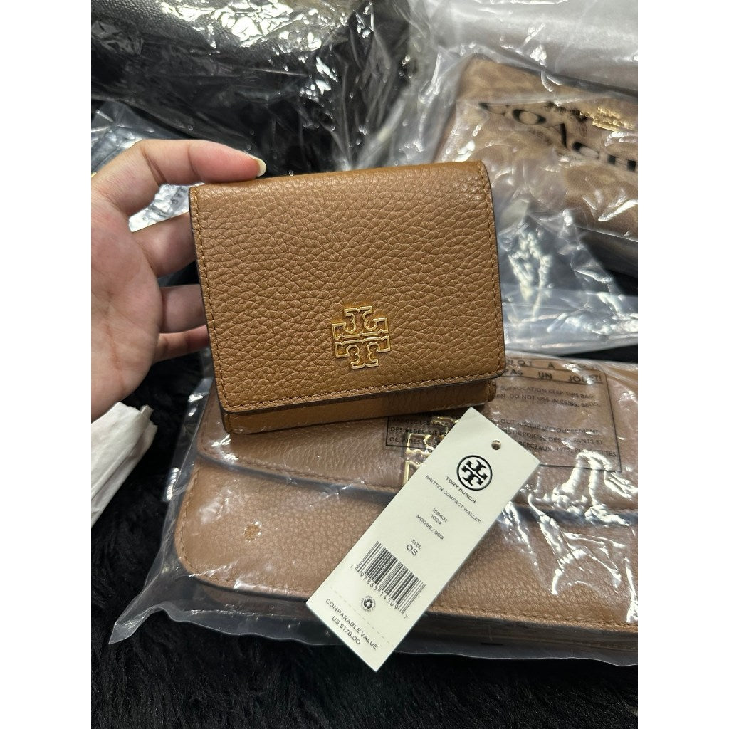 ORIG & IMPORTED TB Britten Compact Trifold Wallet Brown Black