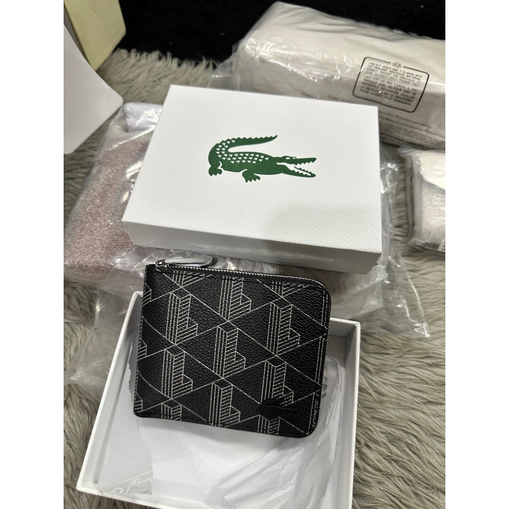 ORIG & IMPORTED LCT Men's Zipped Monogram Billfold Black Wallet NH4005LX