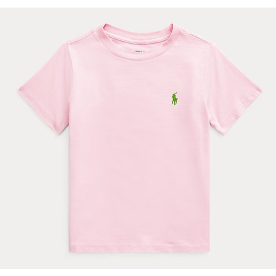ORIG & IMPORTED Ralph RL Cotton Jersey Crewneck Tee in Garden Pink Kids