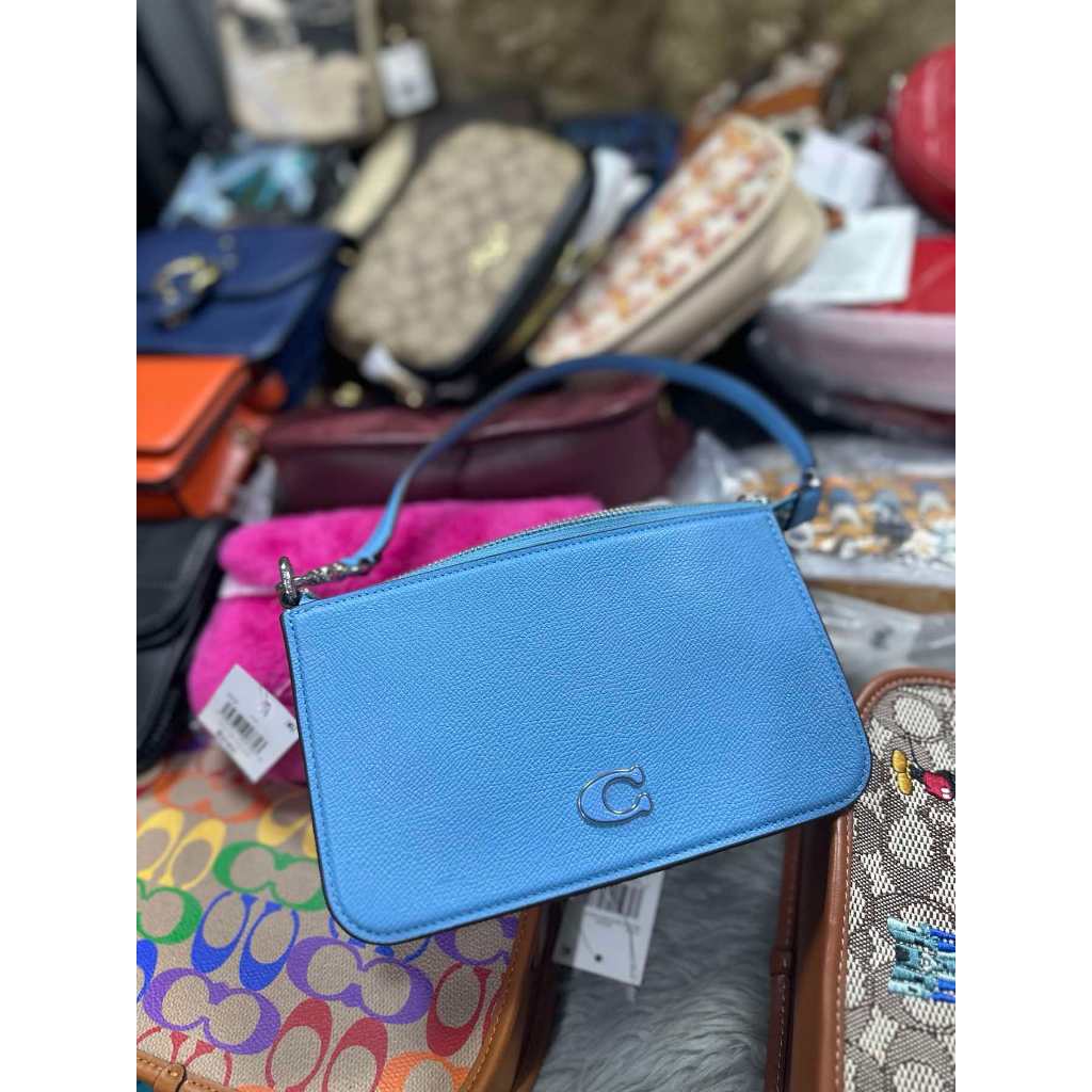 ORIG & IMPORTED CCH Retail Pouch Small Bag With Signature Canvas Interior BLUE
