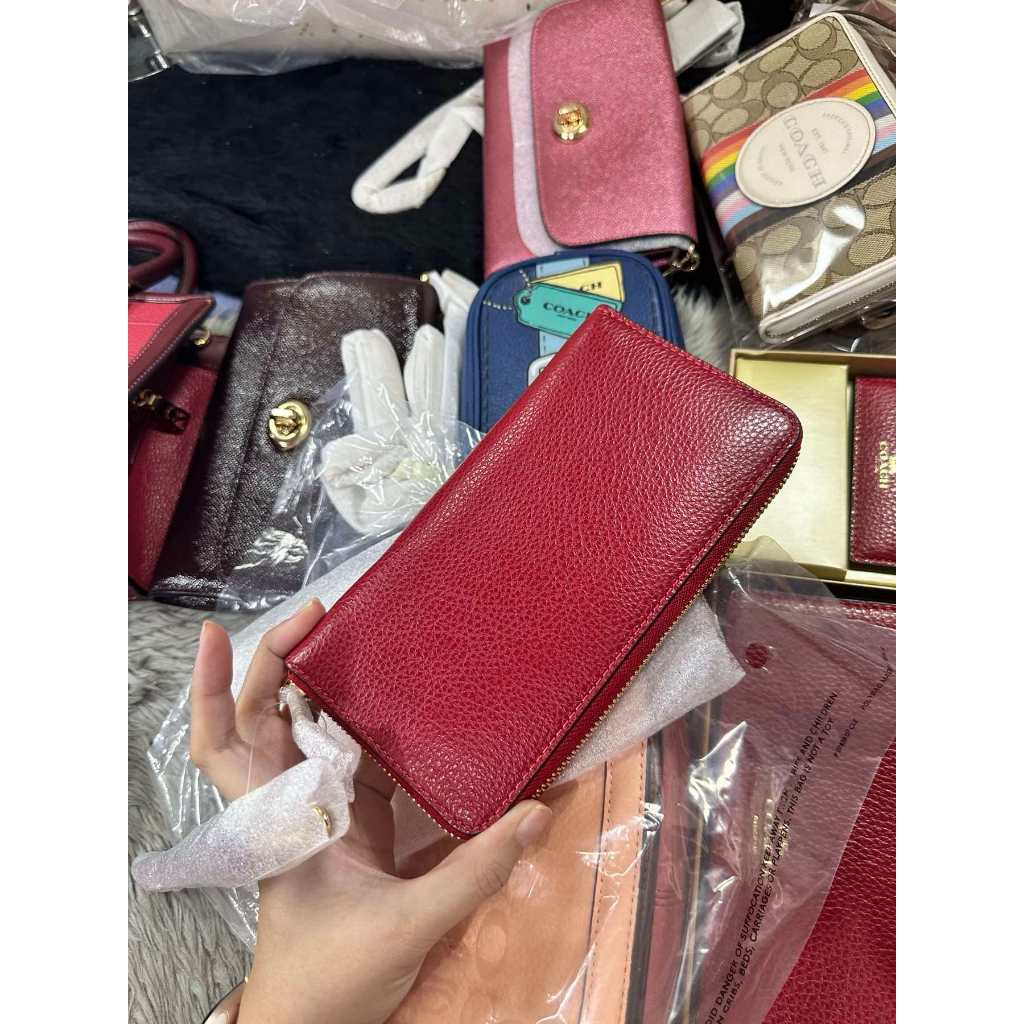 ORIG & IMPORTED CCH Slim Accordion Zip Long Red Wallet