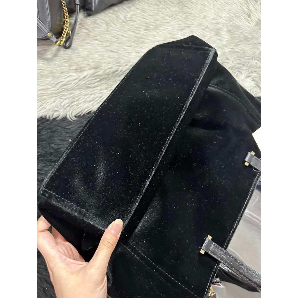 ORIG & IMPORTED KS Dawn Place Velvet Small Kona Satchel Black Bag