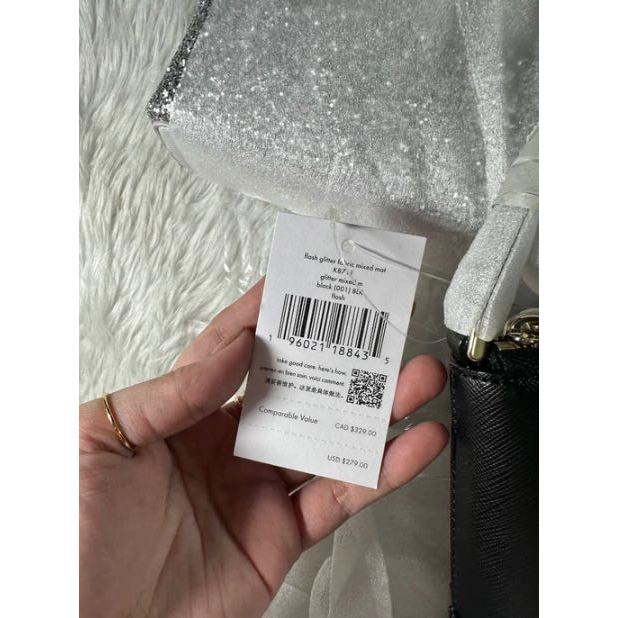 ORIG & IMPORTED KS Flash Glitter Crossbody Bag In Black/Grey/White