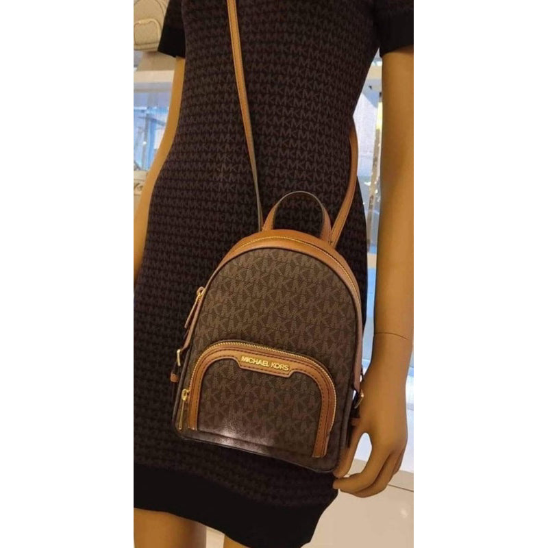 ORIG & IMPORTED MK Jaycee Mini Convertible Backpack Crossbody Bag Brown Black
