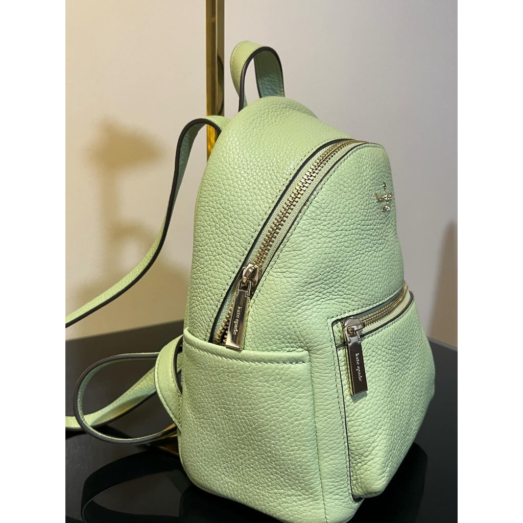 ORIG Preloved KS Leila Pebbled Leather Mini Dome Backpack Sage Bag
