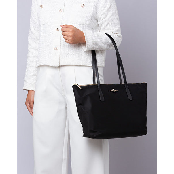 ORIG Preloved KS Kitt Nylon Medium Tote Black Bag