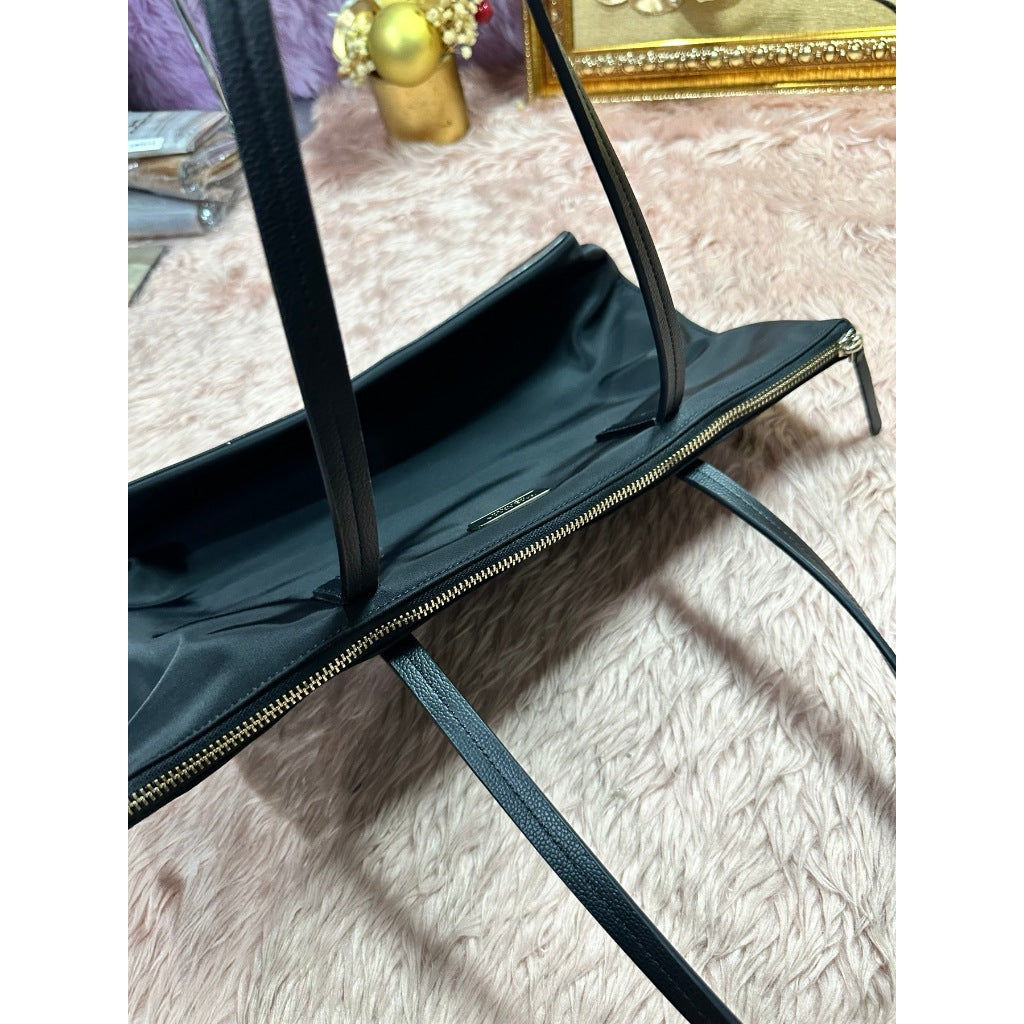 ORIG Preloved KS Kitt Nylon Medium Tote Black Bag