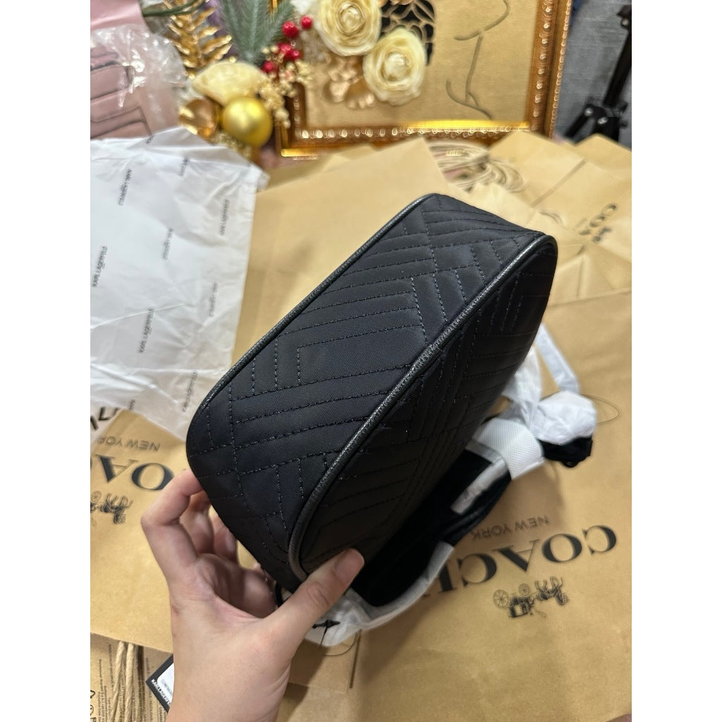 ORIG & IMPORTED Karl Lagerfeld KL Voyage Quilted Camera Black Bag with Pouch