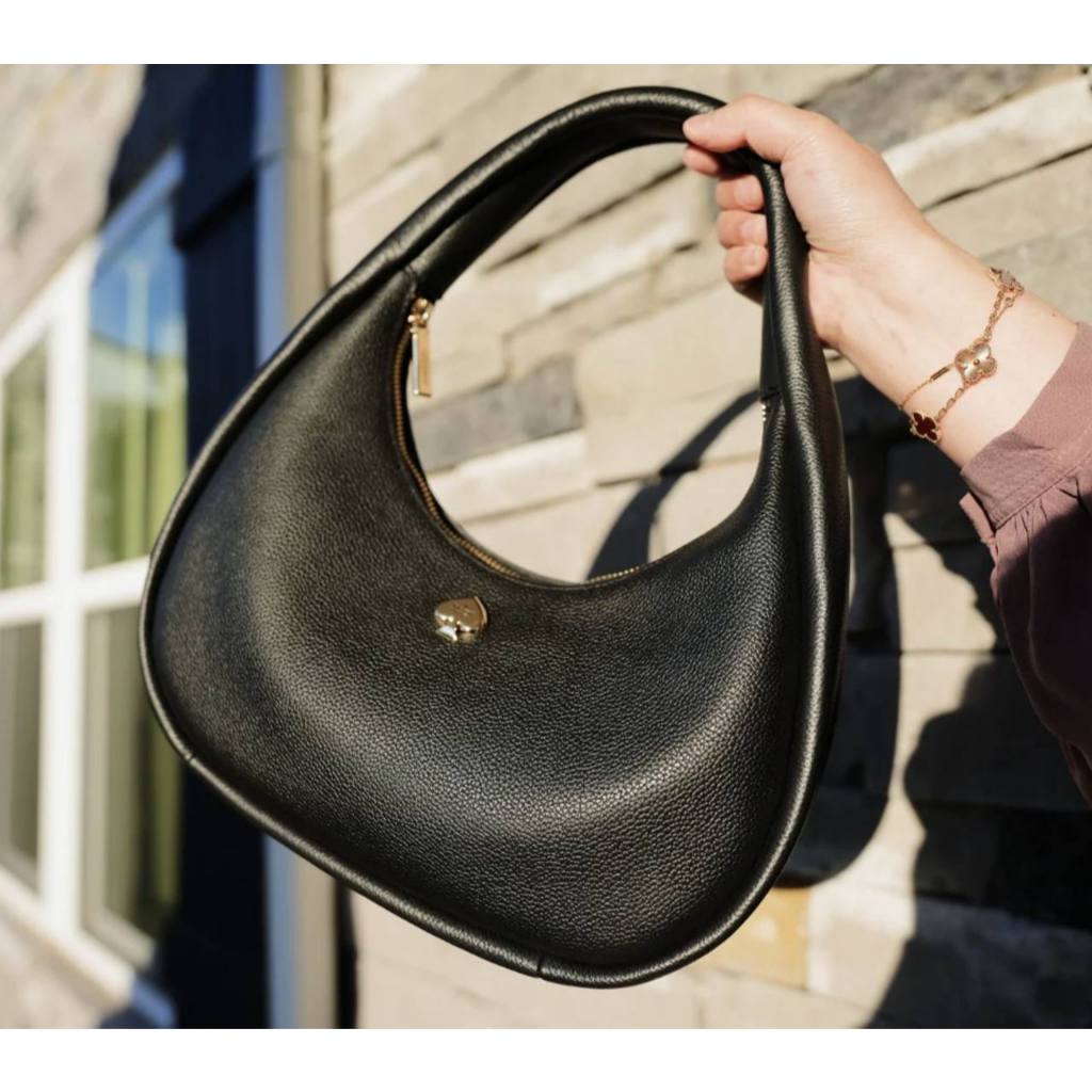 ORIG & IMPORTED KS Kayla Crescent Shoulder Bag Black