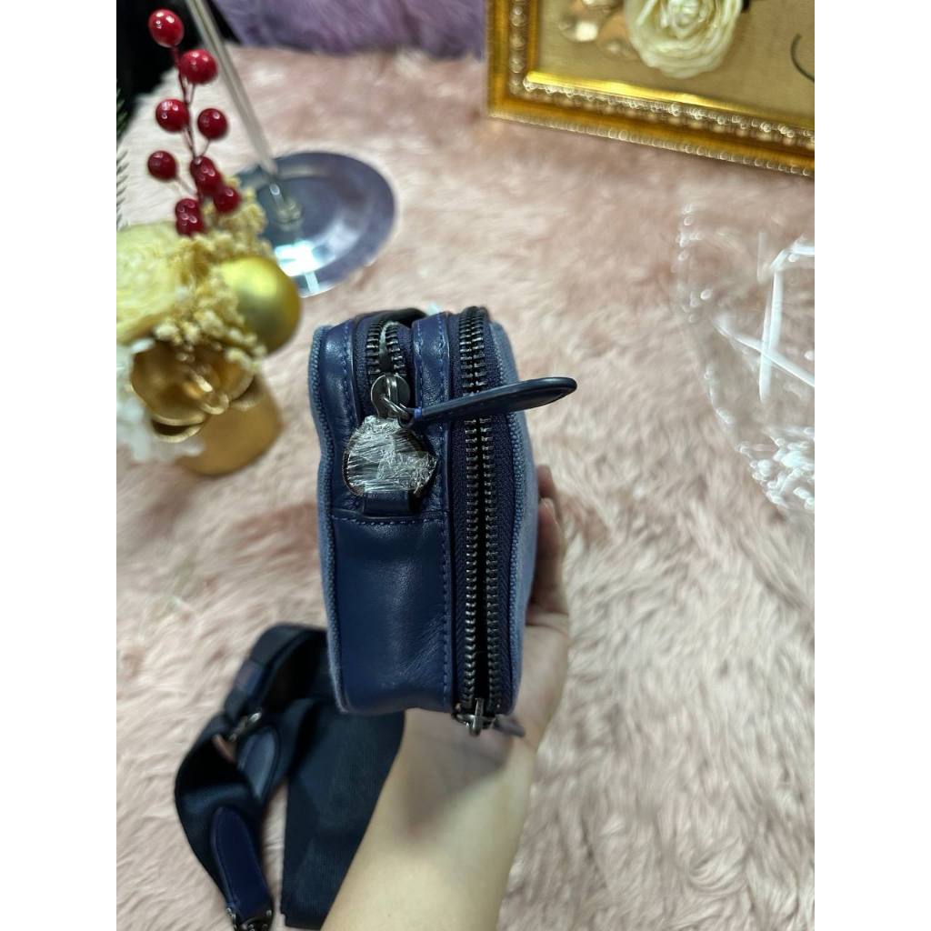 ORIG Preloved CCH Charter Crossbody Bag 19 In Signature Canvas Jacquard Blue