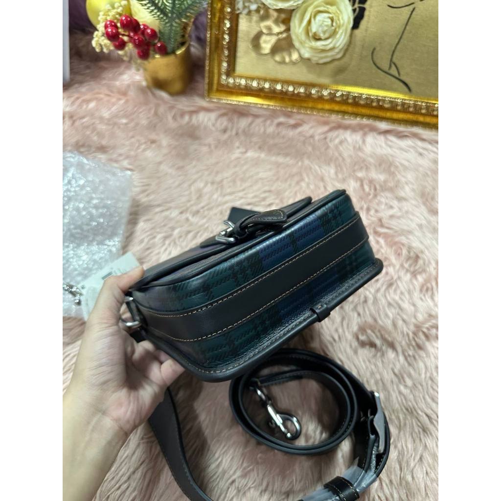 ORIG CCH Retail Frankie Crossbody 18 With Plaid Print Blue Small Men Bag