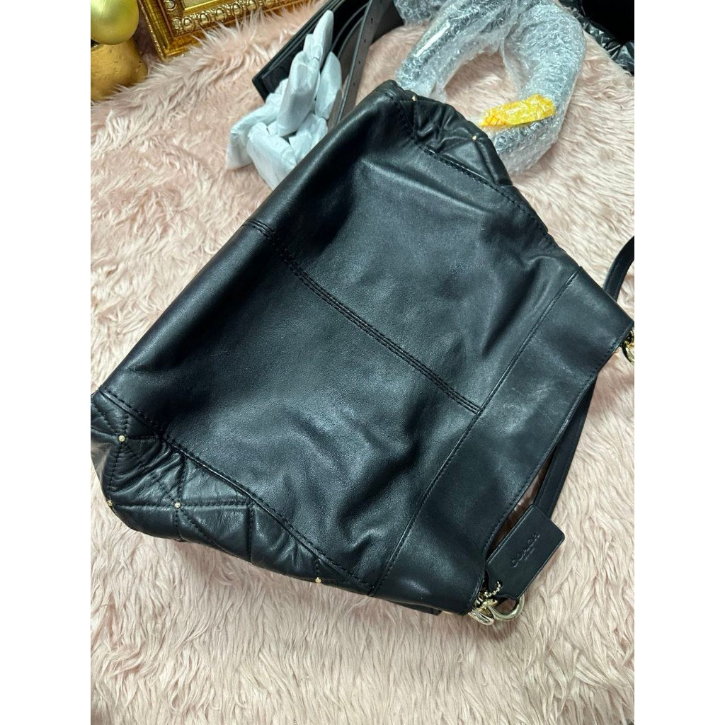 ORIG Preloved CCH Lexi Limited Edition Black Leather Quilted Stud Shoulder Bag