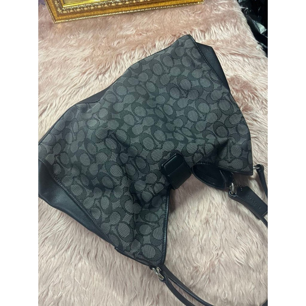 ORIG Preloved CCH Carlyle Shoulder Hobo Bag Black jacquard