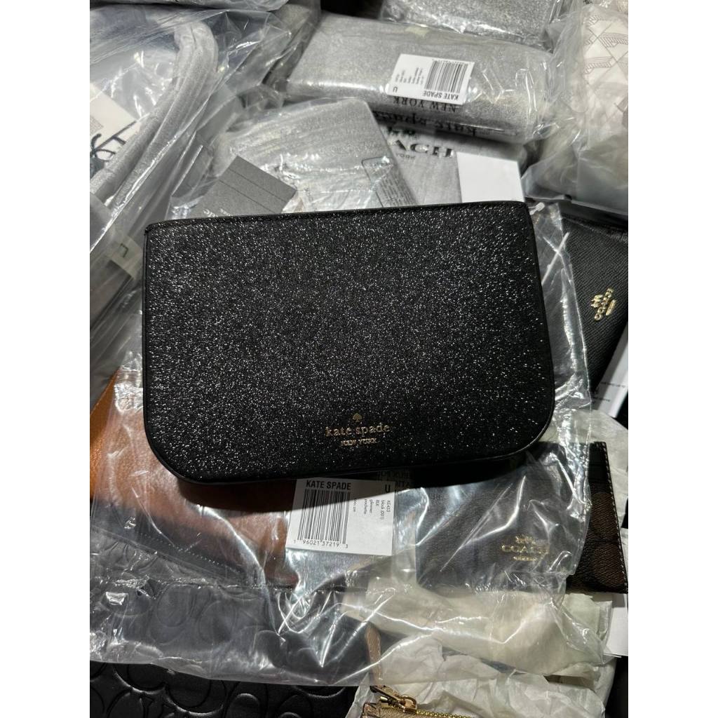 ORIG & IMPORTED KS Glimmer Glitter Pochette Small Shoulder Bag Black