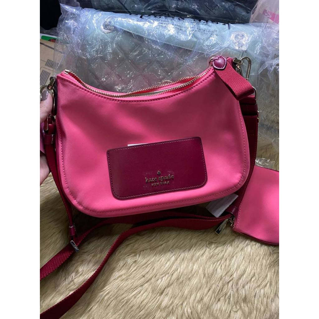ORIG & IMPORTED KS Chelsea Nylon Bag w/ Coin Purse Pink
