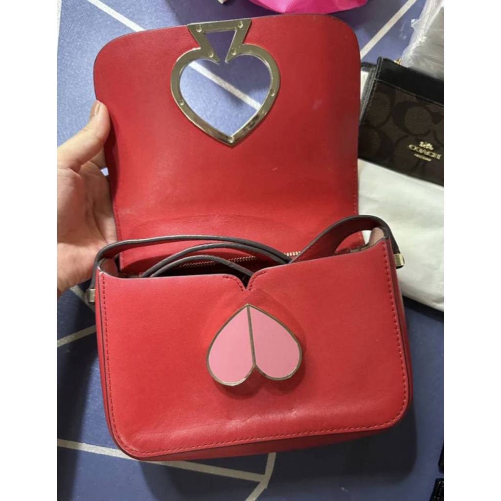 Preloved KS Nicola Twistlock Small Hot Chili Shoulder Bag Red