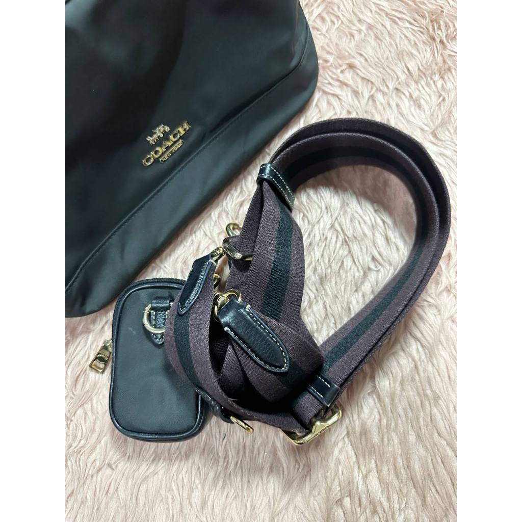 ORIG Preloved CCH Ellis Shoulder Nylon Black Bag with Pouch
