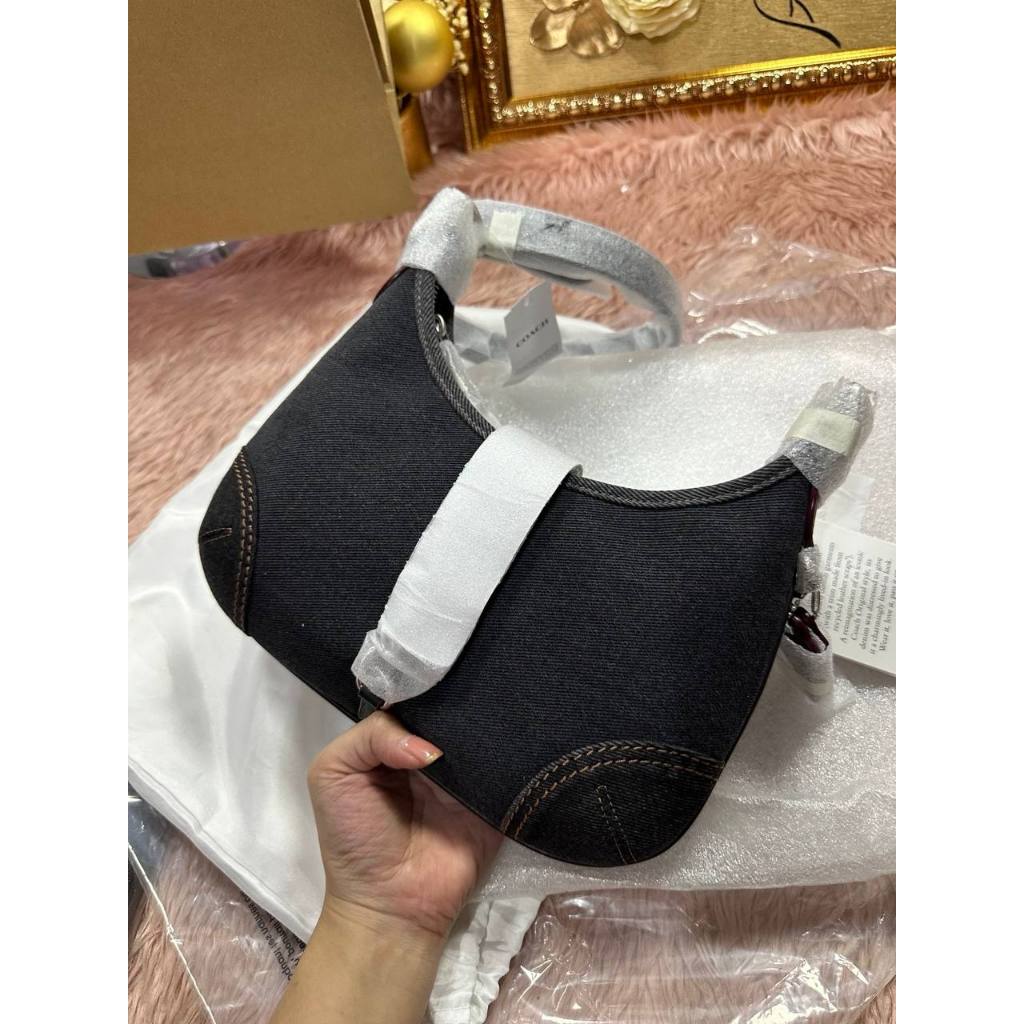 ORIG & IMPORTED CCH Retail Denim Hamptons Hobo Shoulder Black Bag
