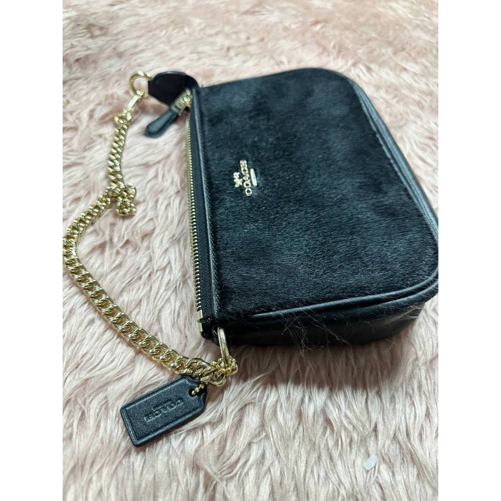ORIG Preloved CCH RARE Nolita 19 Large Chain Wristlet Haircalf fur Black Small Bag