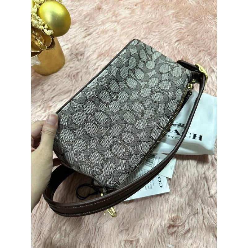 ORIG Preloved CCH RARE Retail Demi Bag In Signature Jacquard Brown Bag