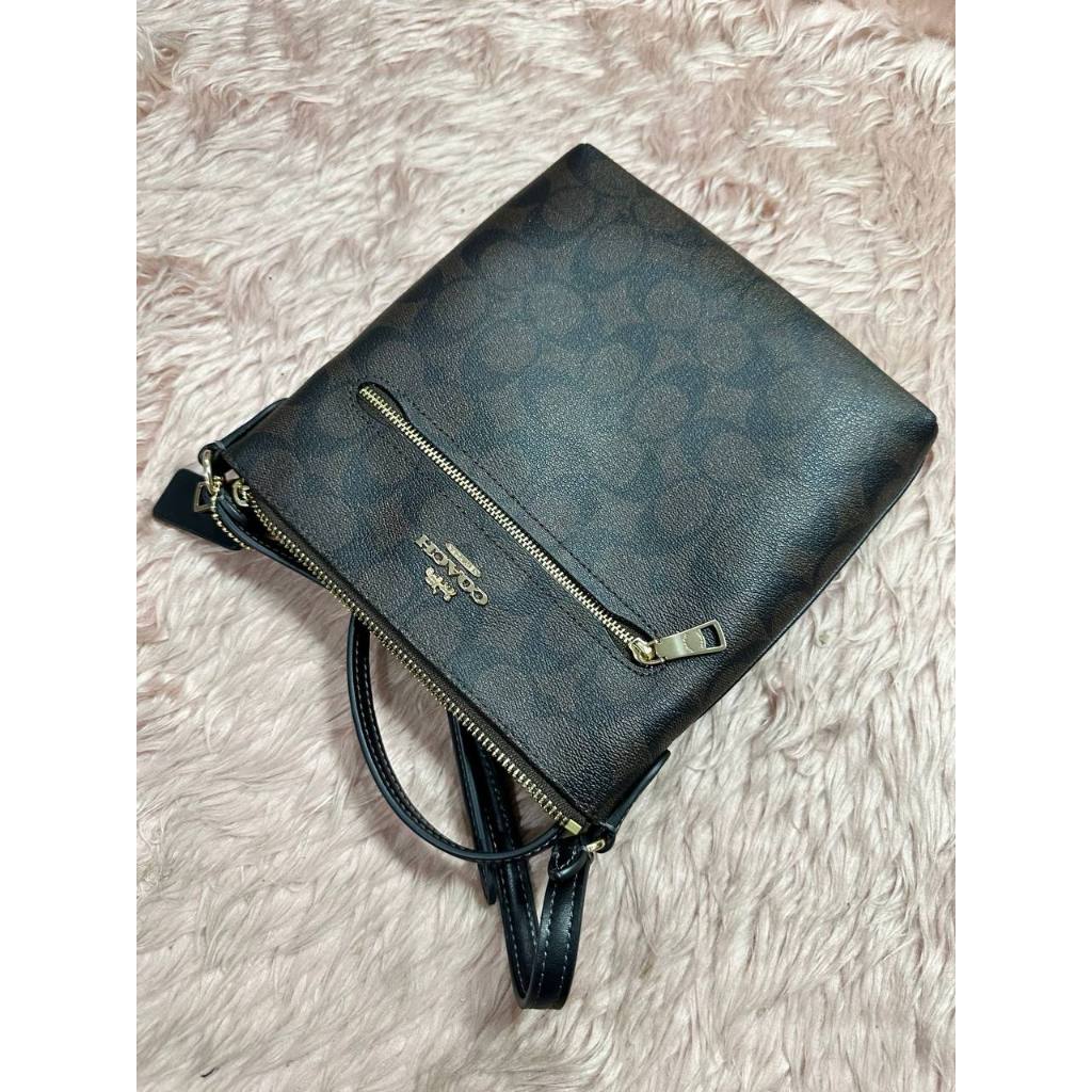 ORIG Preloved CCH Mini Rowan File Brown Bag In Signature Canvas