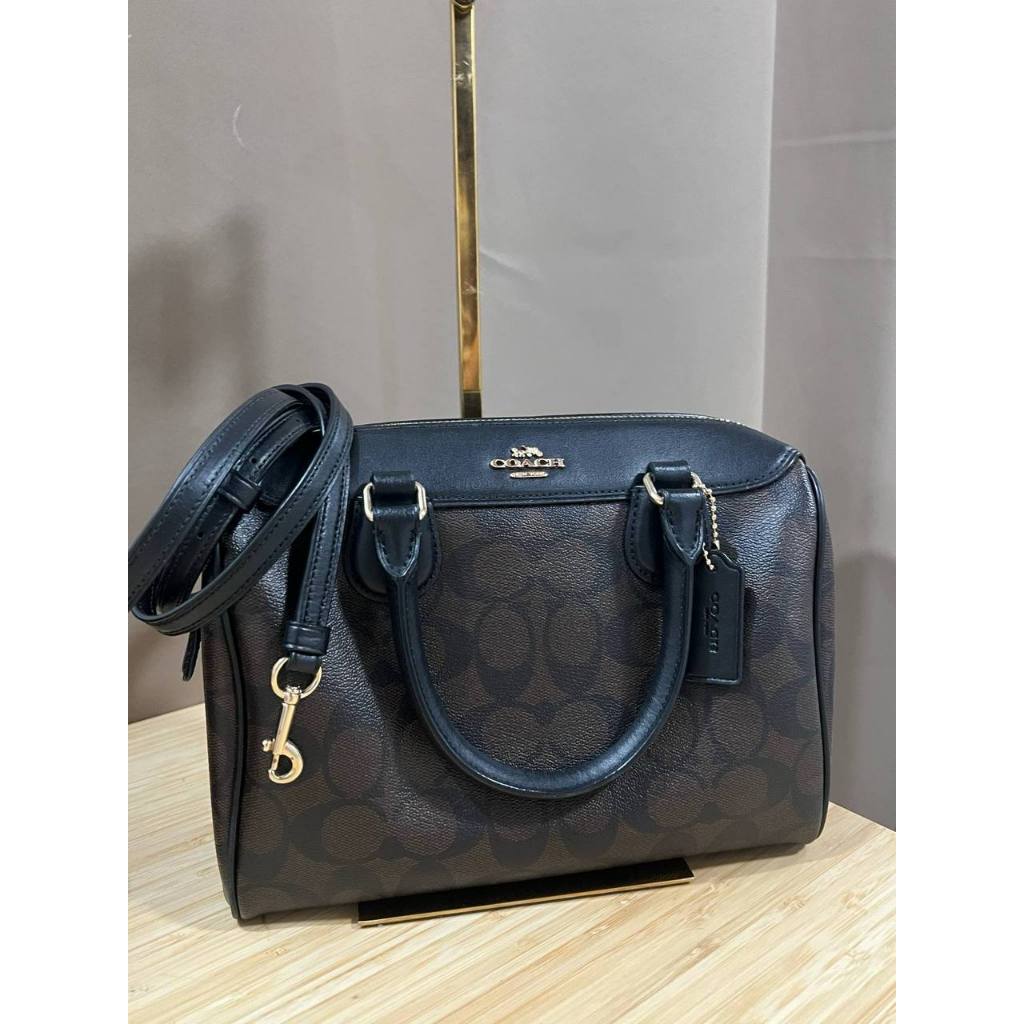 ORIG Preloved RARE CCH Mini Bennett Satchel In Signature Canvas Small Brown Bag